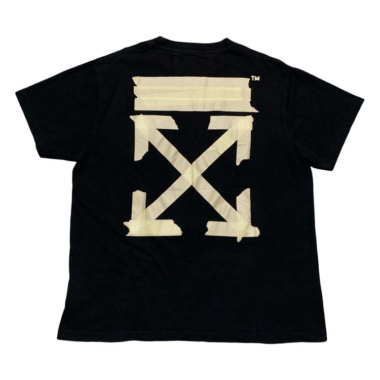 Off White XL Tape Arrows Black Tee Virgil Abloh