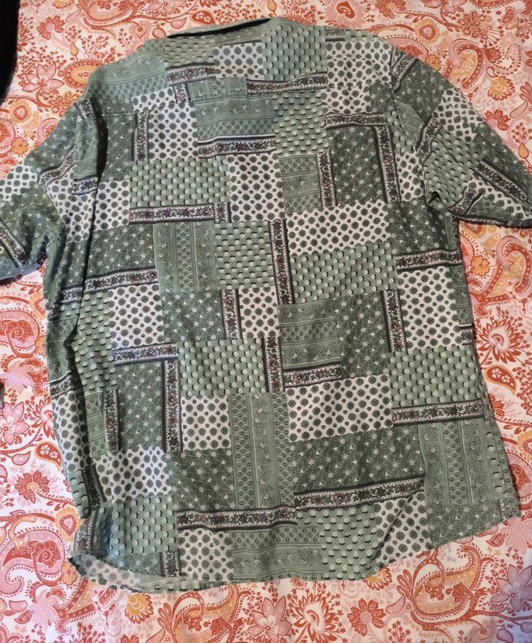 Immagine di Green Patterned Button-Up Shirt 5