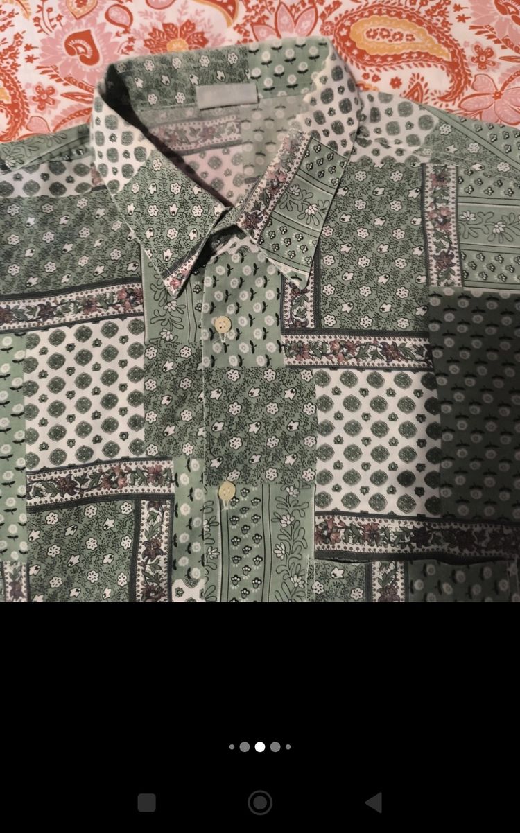 Immagine di Green Patterned Button-Up Shirt 4