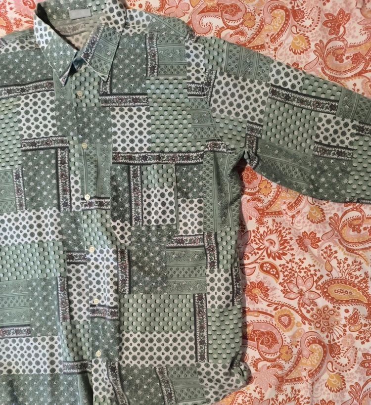 Immagine di Green Patterned Button-Up Shirt 3