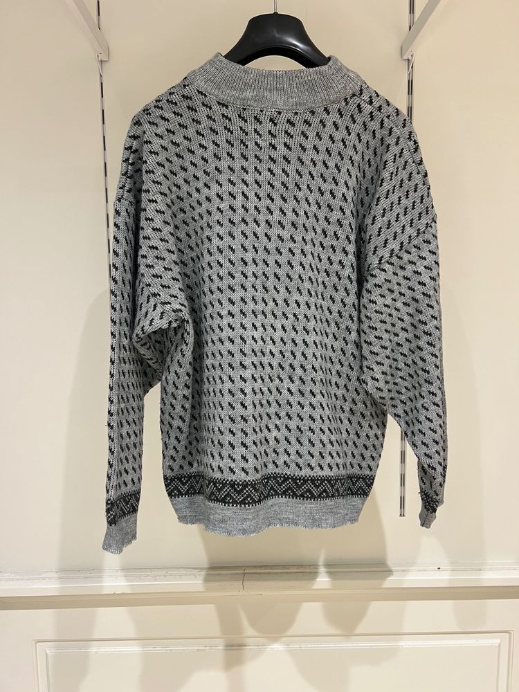 Deva Conygar Grey Patterned Sweater With B.C. Text 2
