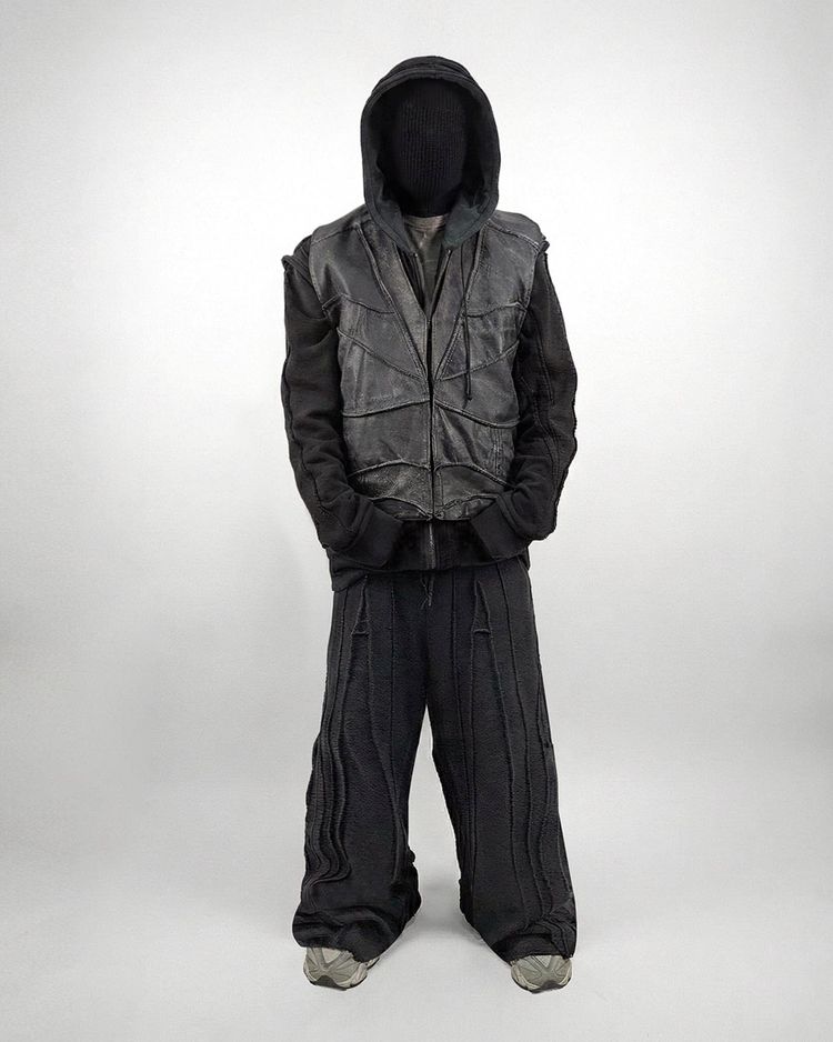 Leather Vest  Paneled Upcycled imagen 2