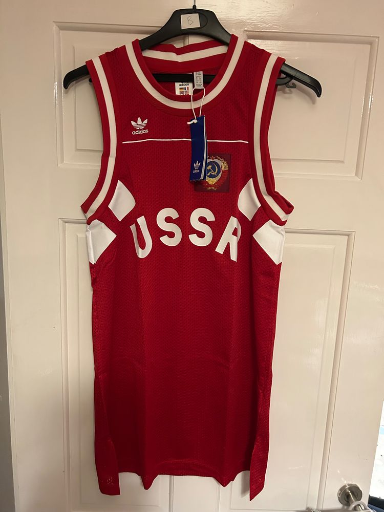 Adidas Red Ussr Basketball Jersey imagen 1