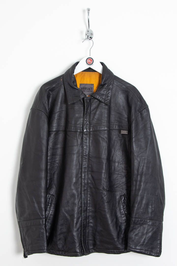 Versace Quilted Lined Leather Jacket (L) image 1
