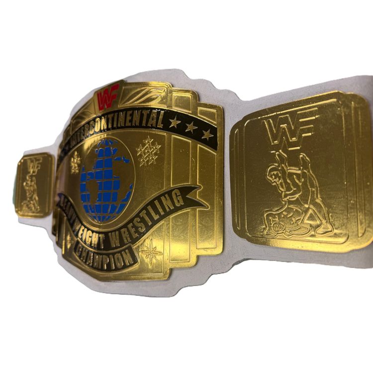 WWE White Intercontinental Championship Replica Wrestling Title Belt 4MM Brass Plate image 4