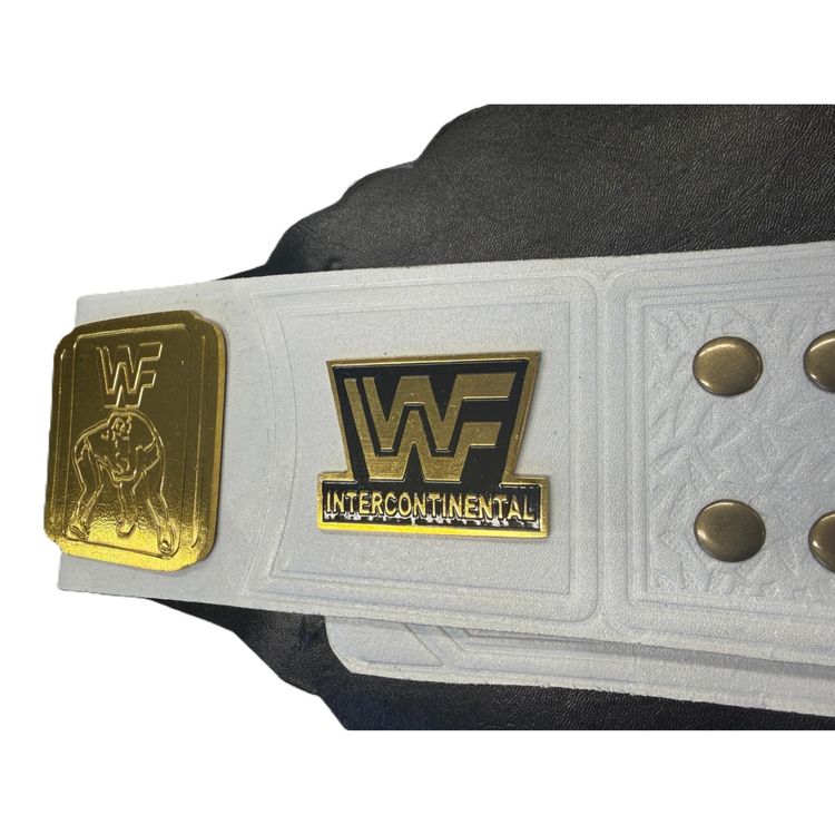WWE White Intercontinental Championship Replica Wrestling Title Belt 4MM Brass Plate image 6