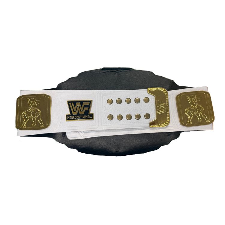 WWE White Intercontinental Championship Replica Wrestling Title Belt 4MM Brass Plate image 5