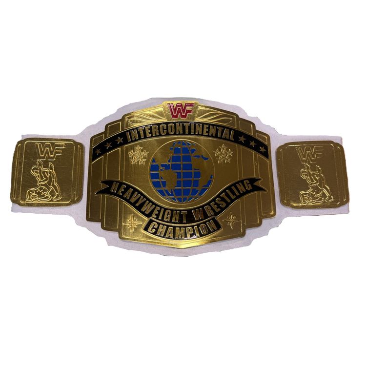 WWE White Intercontinental Championship Replica Wrestling Title Belt 4MM Brass Plate image 1