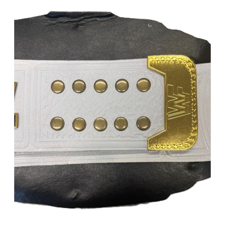 WWE White Intercontinental Championship Replica Wrestling Title Belt 4MM Brass Plate image 2