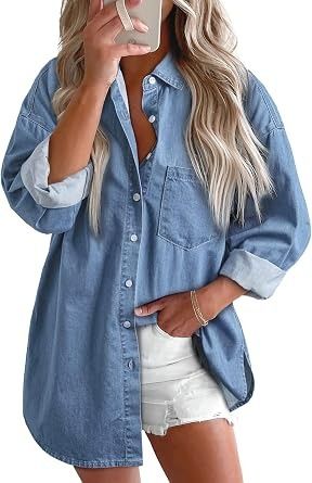 Blue Denim Shirt Dress imagen 1