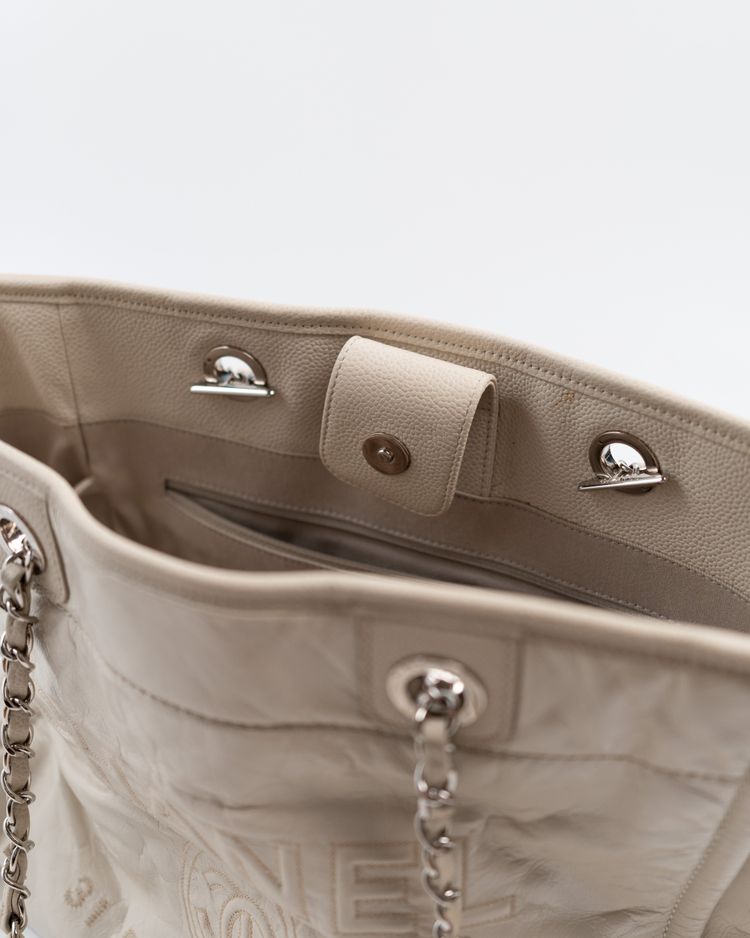 Chanel Borsa Deauville Pelle Beige — Pre-owned Autentica image 5