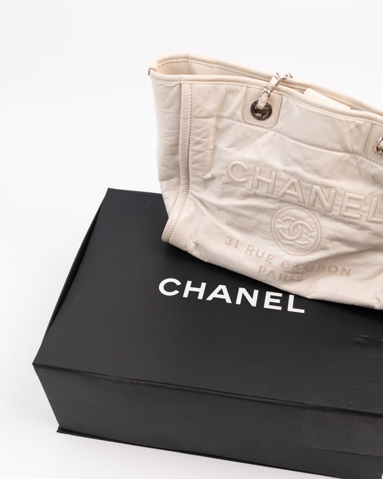 Chanel Borsa Deauville Pelle Beige — Pre-owned Autentica image 8