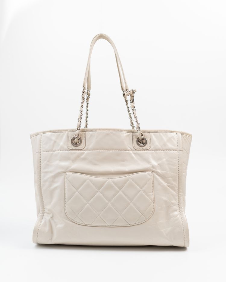 Chanel Borsa Deauville Pelle Beige — Pre-owned Autentica image 13