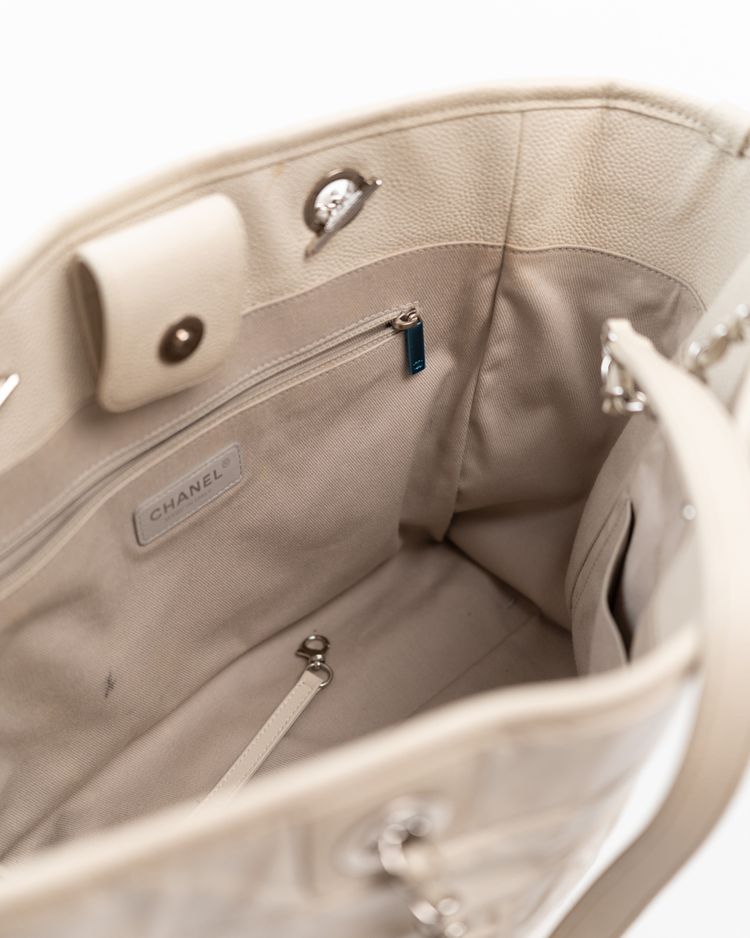 Chanel Borsa Deauville Pelle Beige — Pre-owned Autentica image 9