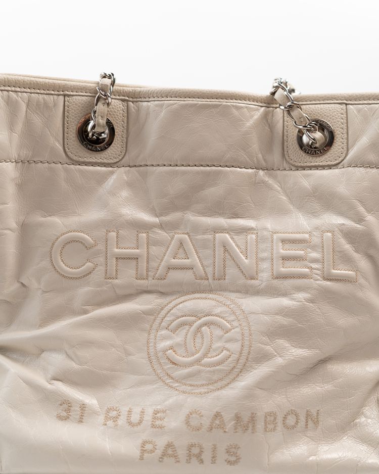 Chanel Borsa Deauville Pelle Beige — Pre-owned Autentica image 12