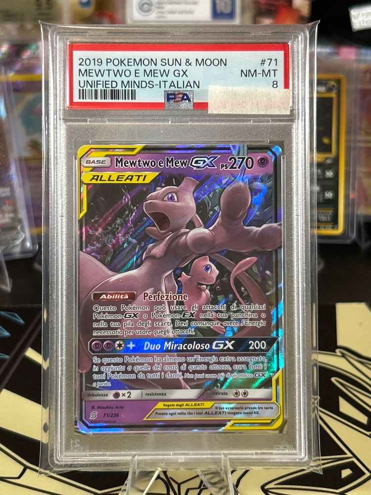 Mewtwo e Mew GX 71/236 Sun & Moon PSA 8