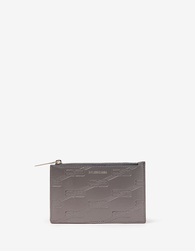 Balenciaga Dark Grey BB Monogram Zip Card Holder 5