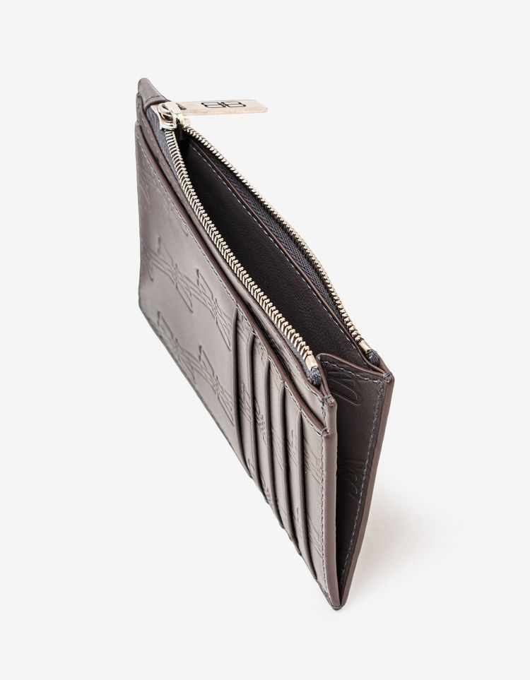 Balenciaga Dark Grey BB Monogram Zip Card Holder 6