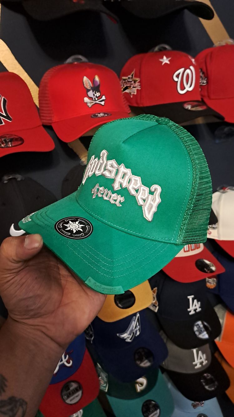 Green Mesh Trucker Cap obraz 2