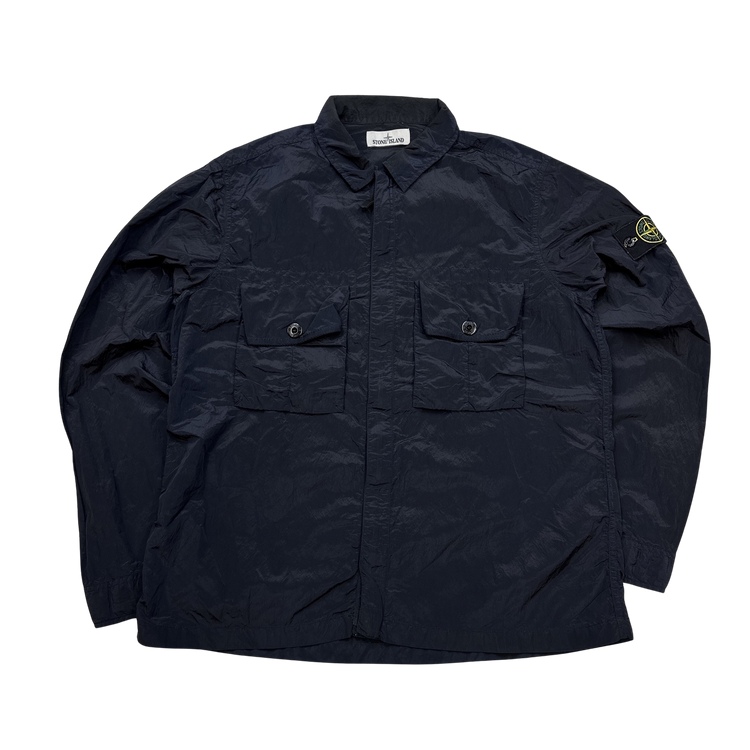 Mat's Island Stone Island 2017 Navy Nylon Metal Shimmer Overshirt - XL product image