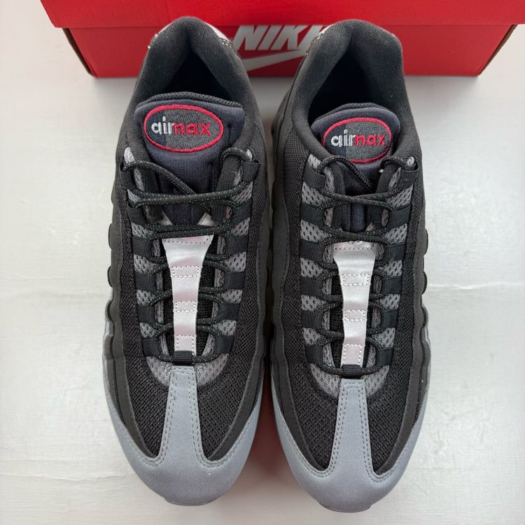 Nike Air Max 95 Size UK 10 OG Big Bubble Black Tough Red Grey Men's HM4740-015 image 2