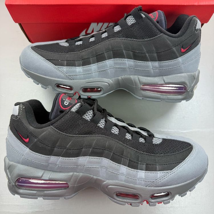Nike Air Max 95 Size UK 10 OG Big Bubble Black Tough Red Grey Men's HM4740-015 image 1