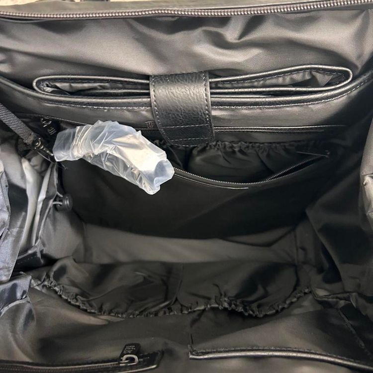 Black Backpack With Leather Accents image 4