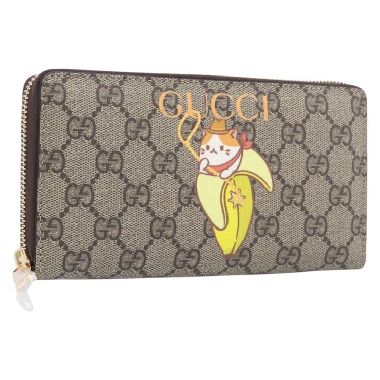 GUCCI GG Supreme BNF Collaboration Wallet PVC Beige Gold 701060 Auth 210620M - Jerrillo image 1