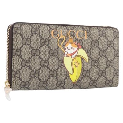 GUCCI GG Supreme BNF Collaboration Wallet PVC Beige Gold 701060 Auth 210620M - Jerrillo