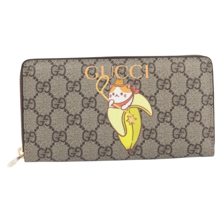 GUCCI GG Supreme BNF Collaboration Wallet PVC Beige Gold 701060 Auth 210620M - Jerrillo image 2