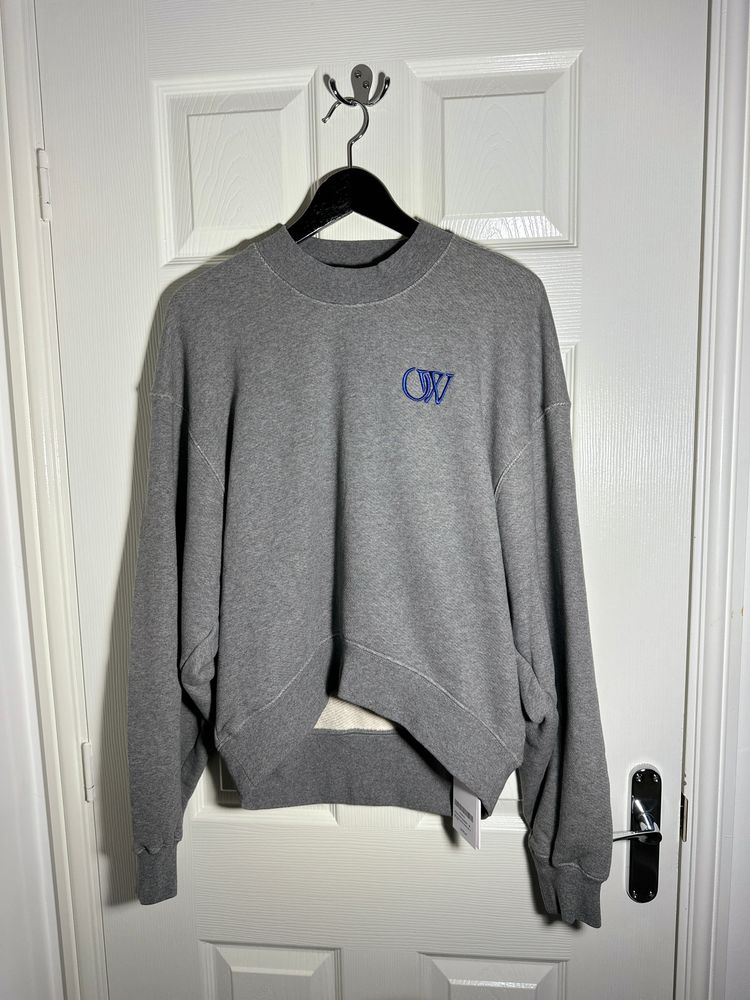 Off-White Women’s Overhead Grey Crewneck Sweatshirt - Brand New With Tags