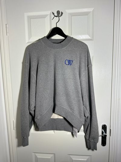 Off-White Women’s Overhead Grey Crewneck Sweatshirt - Brand New With Tags