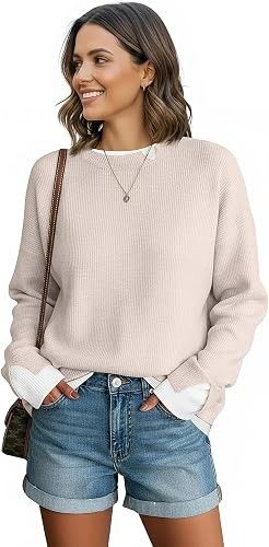 Beige Knit Sweater With White Layered Cuffs image 3