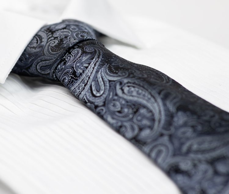 Midnight Blue Two-Tone Paisley Tie
