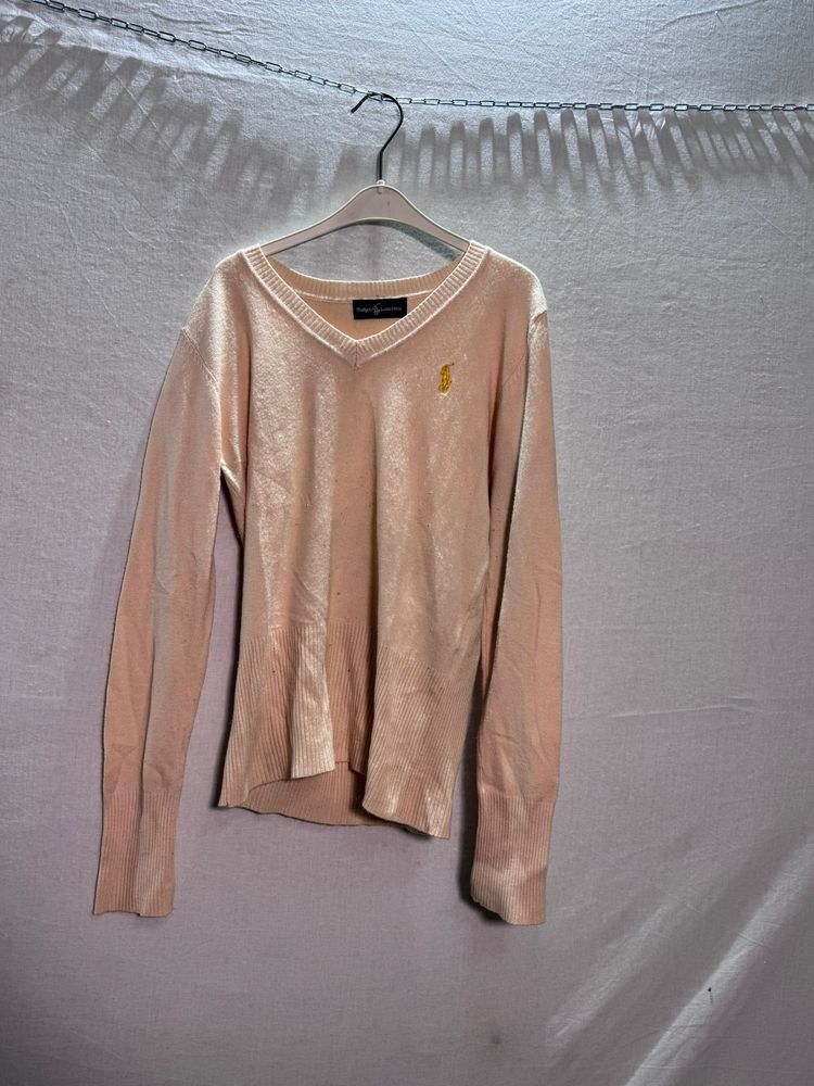 Light Pink V-Neck Sweater