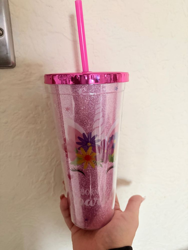 Other Pink Glitter Tumbler With Straw product image
