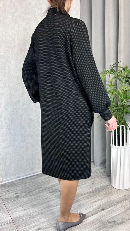 Sukienka dzianinowa czarna z kieszeniami na co dzień rozmiar 44 16 xxl plus size 5