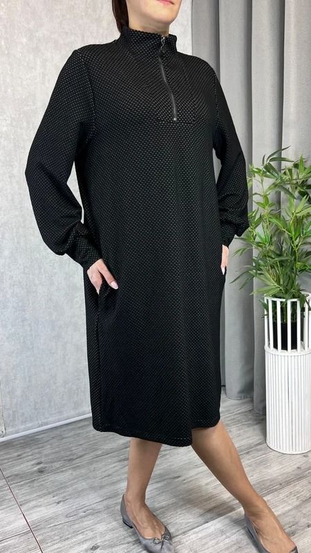 Sukienka dzianinowa czarna z kieszeniami na co dzień rozmiar 44 16 xxl plus size 4