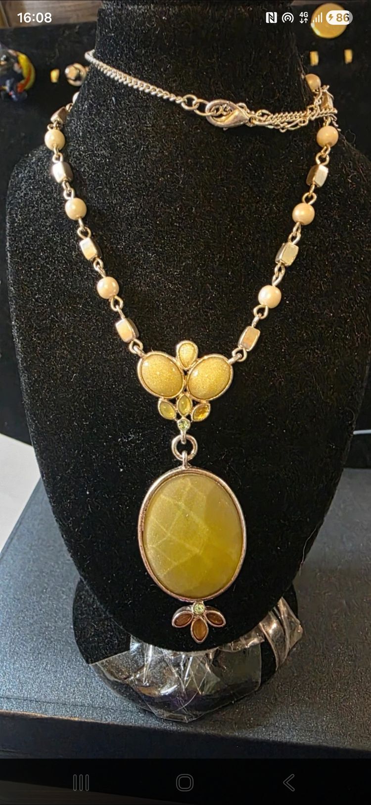 Yellow Stone Pendant Necklace £2
