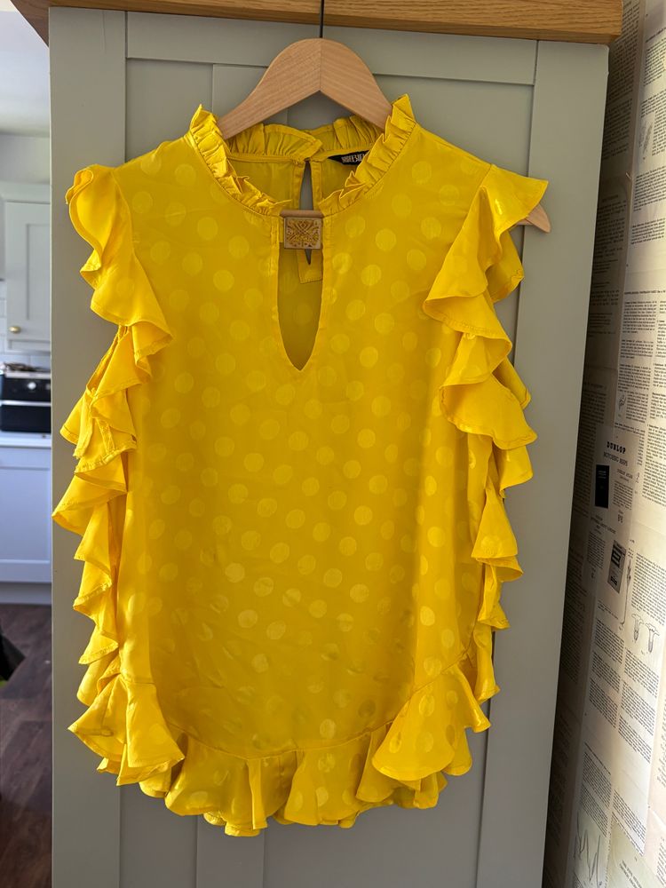 Biba BIBA Yellow Ruffle Sleeve Blouse product image