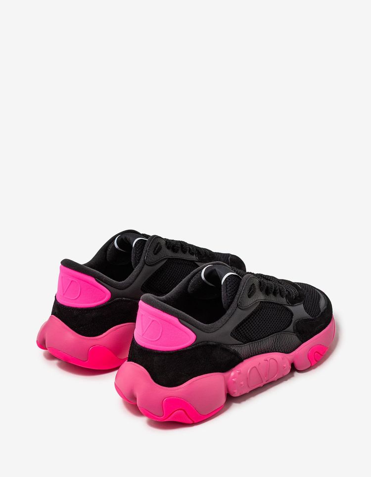 Valentino Black Bubbleback Mesh and Suede Trainers image 8