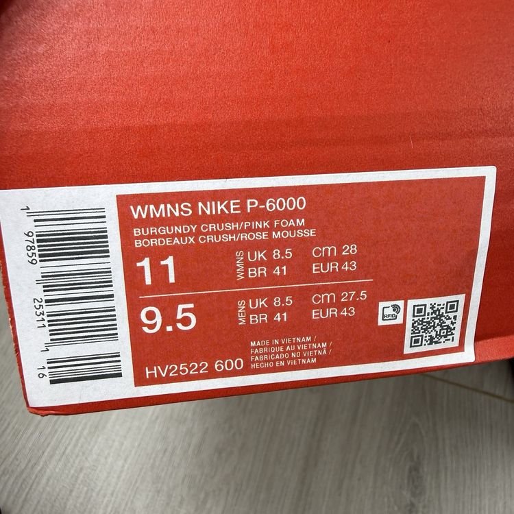 Immagine di Nike P-6000 Size UK 8.5 Burgundy Crush Pink Foam Women's Trainers HV2522-600 8