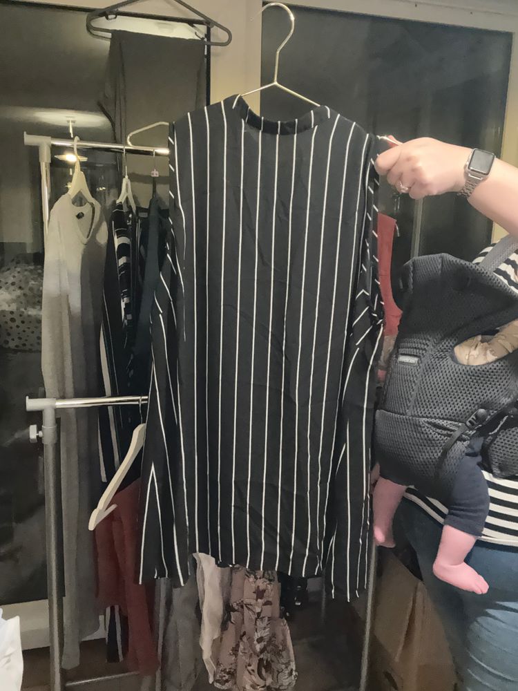 Other Black And White Vertical Striped Dress product image