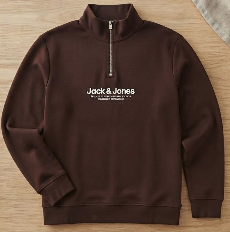 Jack & Jones Brown Quarter-Zip Sweatshirt imagen 1