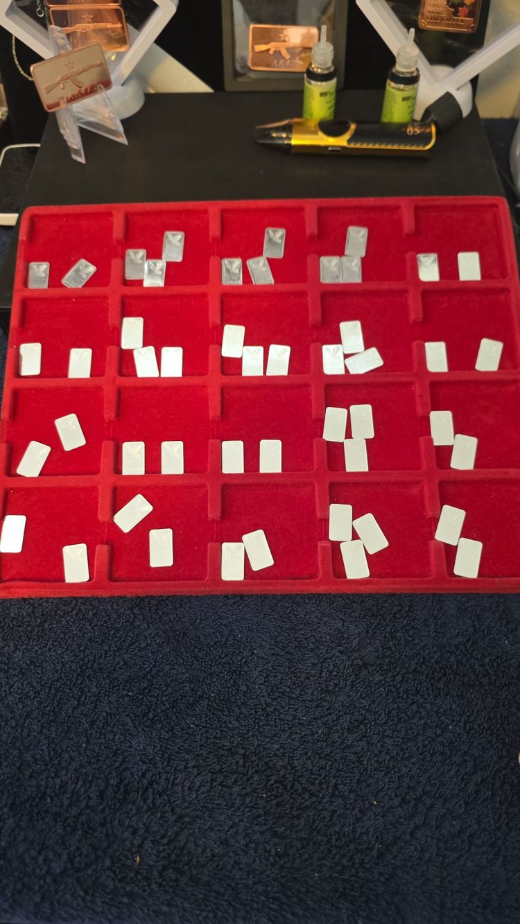 Live Jewellery & Watches auction: 999.9 Fine Silver 1gram Ingots £5 Starts All by treasureboxuk