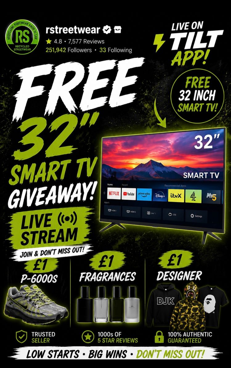 Live auction: FREE TV! £1 HEAT ONLY! SNEAKERS!!!!!!!!! by rstreetwear