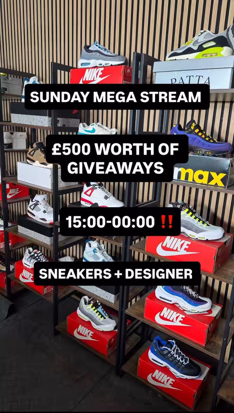 Live Sneakers auction: £500 GIVY! SUNDAY MEGA STREAM!  by rstreetwear