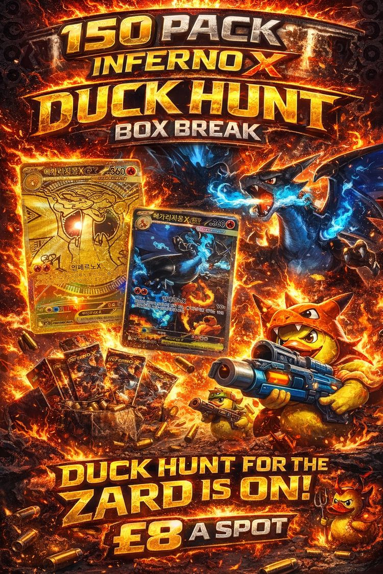 Live Trading Cards auction: 🦆 WHAT THE DUCK?!?!?!🦆 INFERNO X 150 PACK BREAK 🦆 ENGLISH ASCENDED HEROES!!!!!! by thecomicsniffer