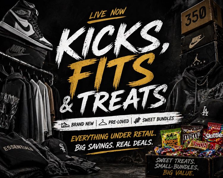 Live Sneakers auction: WE ARE BACK!!Kicks 👟 Fits 👕 & 🔥🔥Major Savings I by kickthreads
