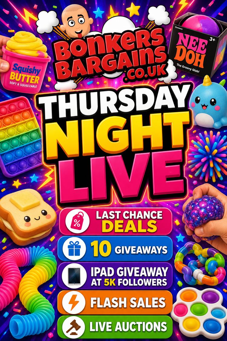Asta dal vivo: THURSDAY NIGHT LIVE - LAST CHANCE DEALS! 10 GIVEAWAYS - IPAD GIVEAWAY AT 5K FOLLOWERS! di bonkersbargains